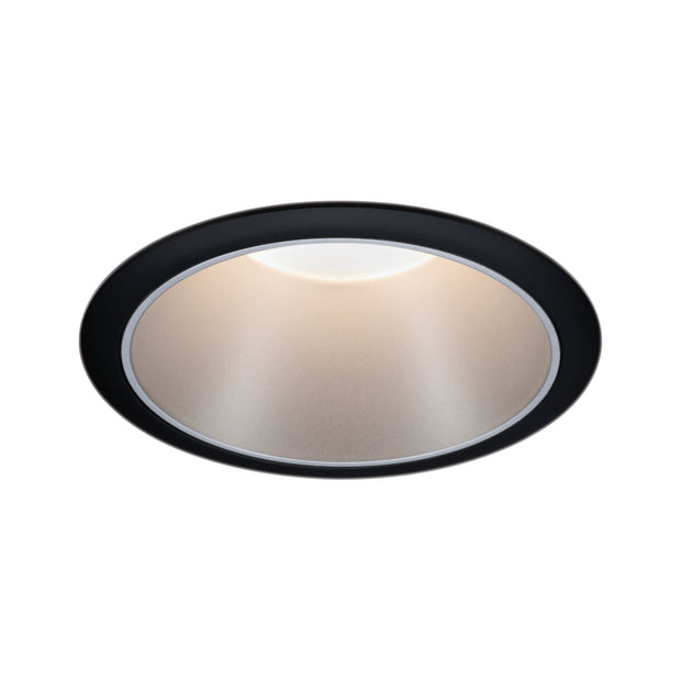 LED Einbauleuchte 3-Step-Dim Cole Coin 1er-Set IP44 rund 88mm Coin 6W 470lm 230V dimmbar 2700K Schwarz/Silber matt
