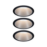LED Einbauleuchte 3-Step-Dim Cole Coin 3er-Set IP44 rund 88mm Coin 3x6W 3x470lm 230V dimmbar 2700K Schwarz/Silber matt