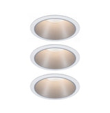 LED Einbauleuchte 3-Step-Dim Cole Coin 3er-Set IP44 rund 88mm Coin 3x6W 3x470lm 230V dimmbar 2700K Weiss/Silber matt
