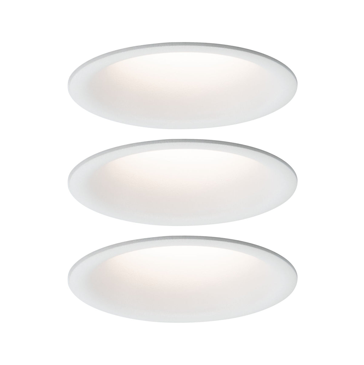 LED Einbauleuchte Cymbal Coin 3er-Set IP44 rund 77mm Coin 3x6,7W 3x430lm 230V dimmbar 2700K Weiss matt