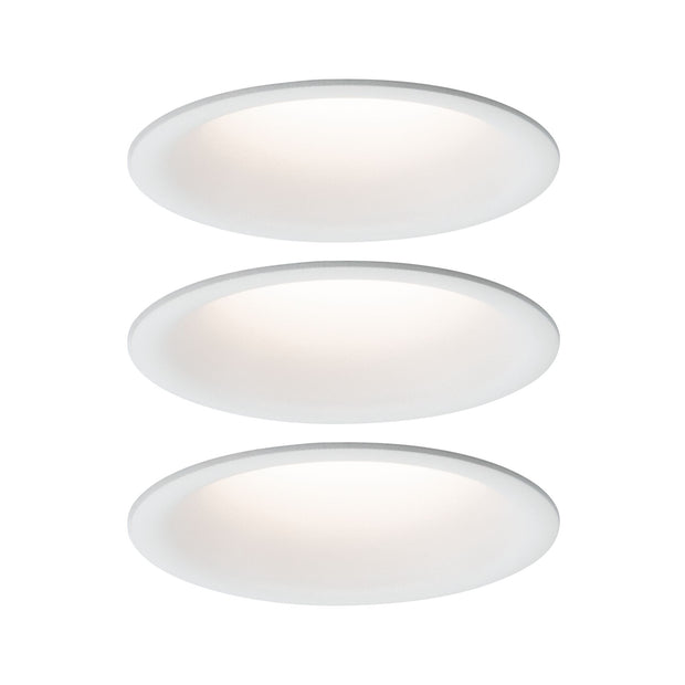 LED Einbauleuchte Cymbal Coin 3er-Set IP44 rund 77mm Coin 3x6,7W 3x430lm 230V dimmbar 2700K Weiss matt