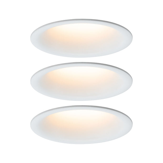 LED Einbauleuchte Cymbal Coin 3er-Set IP44 rund 77mm Coin 3x6W 3x440lm 230V dimmbar Dim to warm Weiss matt
