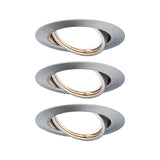 LED Einbauleuchte Base Basisset schwenkbar rund 90mm 20 Grad GU10 3x5W 3x350lm 230V 3000K Eisen gebuerstet