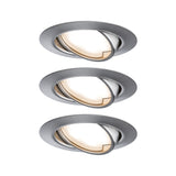 LED Einbauleuchte Base Coin Basisset schwenkbar rund 90mm 20 Grad Coin 3x5W 3x370lm 230V 3000K Eisen gebuerstet