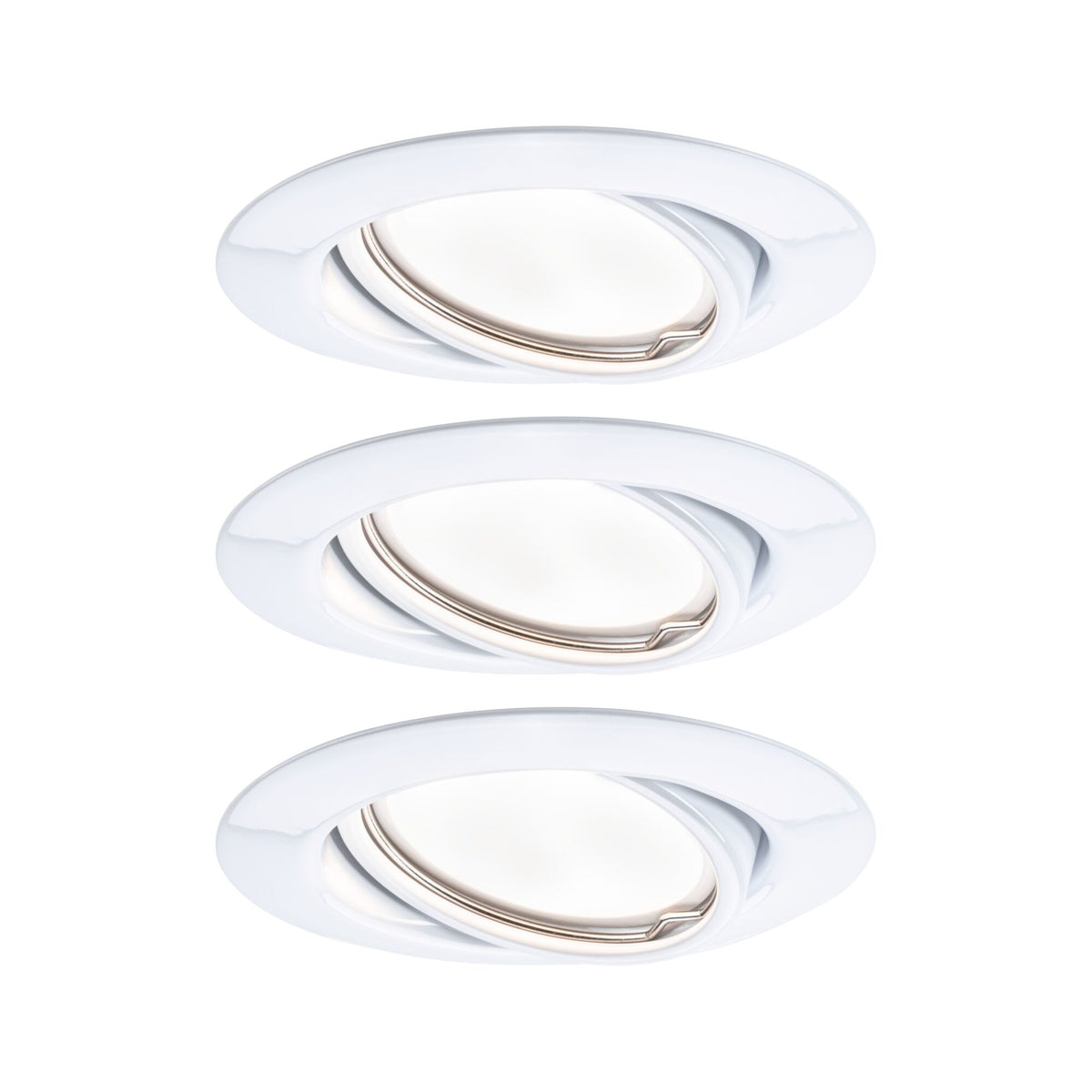 LED Einbauleuchte Base Basisset schwenkbar rund 90mm 20 Grad GU10 3x5W 3x350lm 230V 3000K Weiss