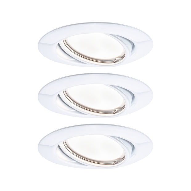 LED Einbauleuchte Base Basisset schwenkbar rund 90mm 20 Grad GU10 3x5W 3x350lm 230V 3000K Weiss