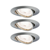 LED Einbauleuchte 3-Step-Dim Base Basisset schwenkbar rund 90mm 20 Grad GU10 3x5W 3x350lm 230V dimmbar 3000K Eisen gebuerstet