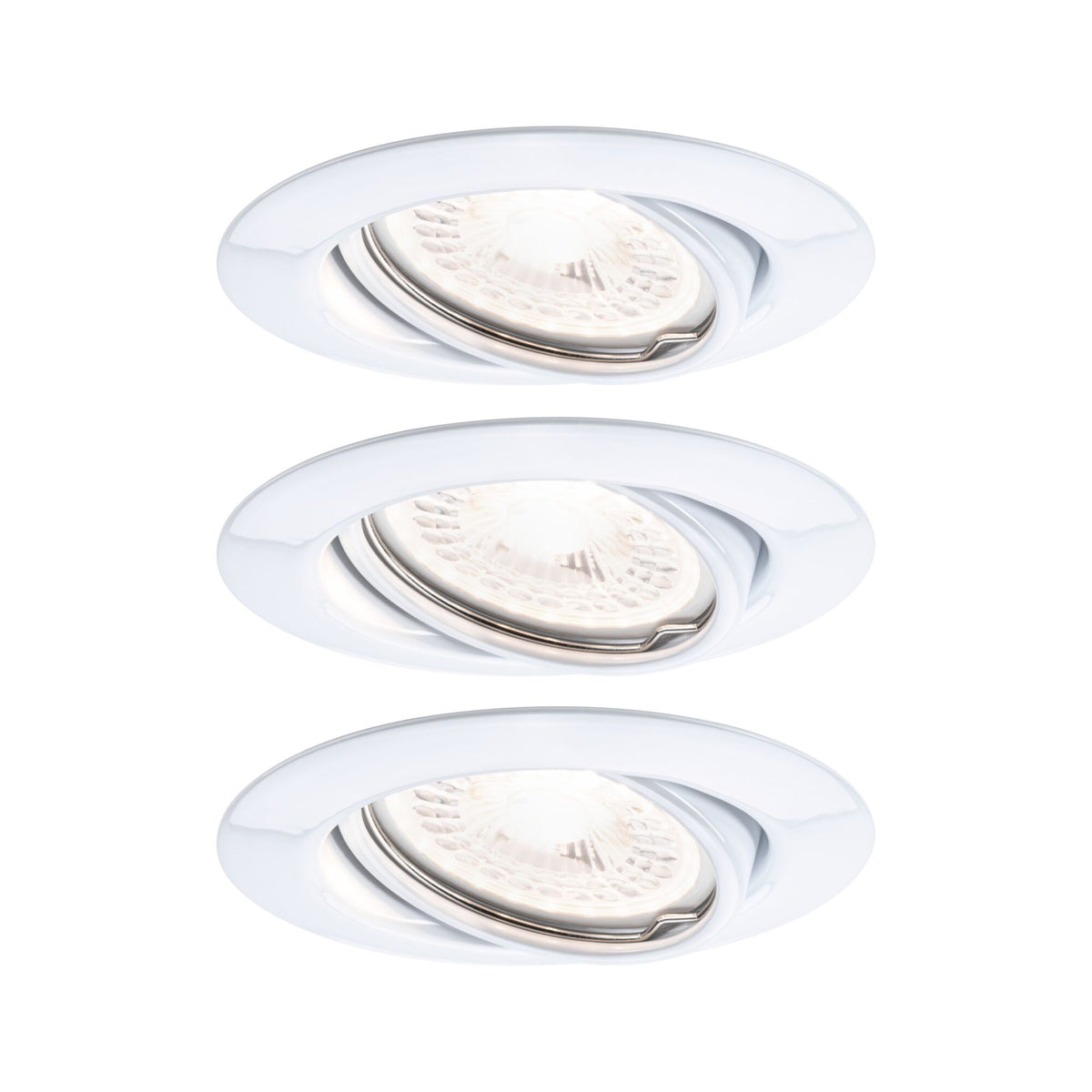 LED Einbauleuchte 3-Step-Dim Base Basisset schwenkbar rund 90mm 20 Grad GU10 3x5W 3x350lm 230V dimmbar 3000K Weiss