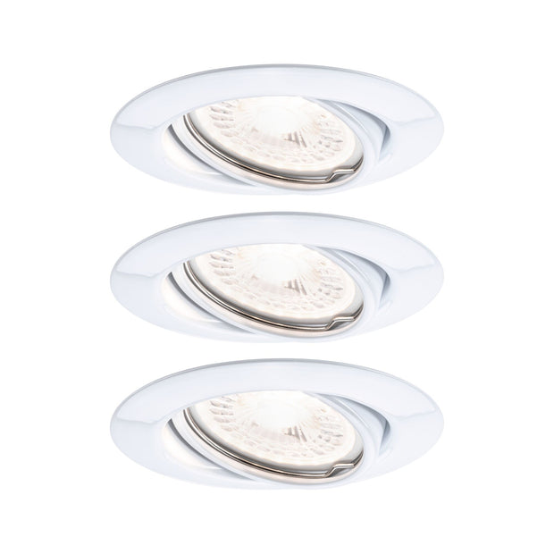 LED Einbauleuchte 3-Step-Dim Base Basisset schwenkbar rund 90mm 20 Grad GU10 3x5W 3x350lm 230V dimmbar 3000K Weiss
