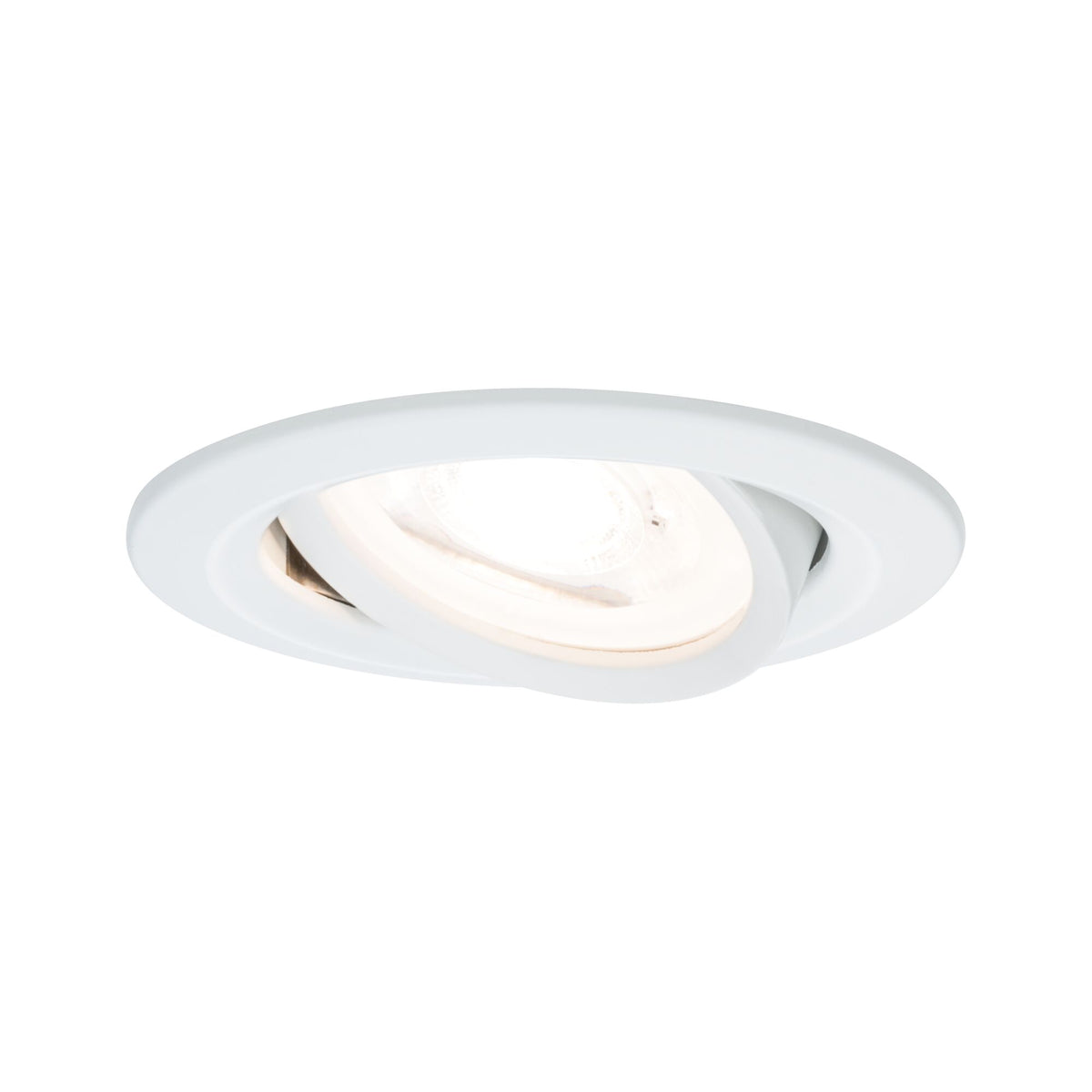 LED Einbauleuchte Nova schwenkbar rund 84mm 50 Grad GU10 6,5W 460lm 230V 2700K Weiss matt