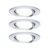 LED Einbauleuchte Nova Basisset schwenkbar rund 84mm 50 Grad GU10 3x6,5W 3x460lm 230V 2700K Alu gedreht