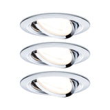 LED Einbauleuchte Nova Basisset schwenkbar rund 84mm 50 Grad GU10 3x6,5W 3x460lm 230V 2700K Chrom