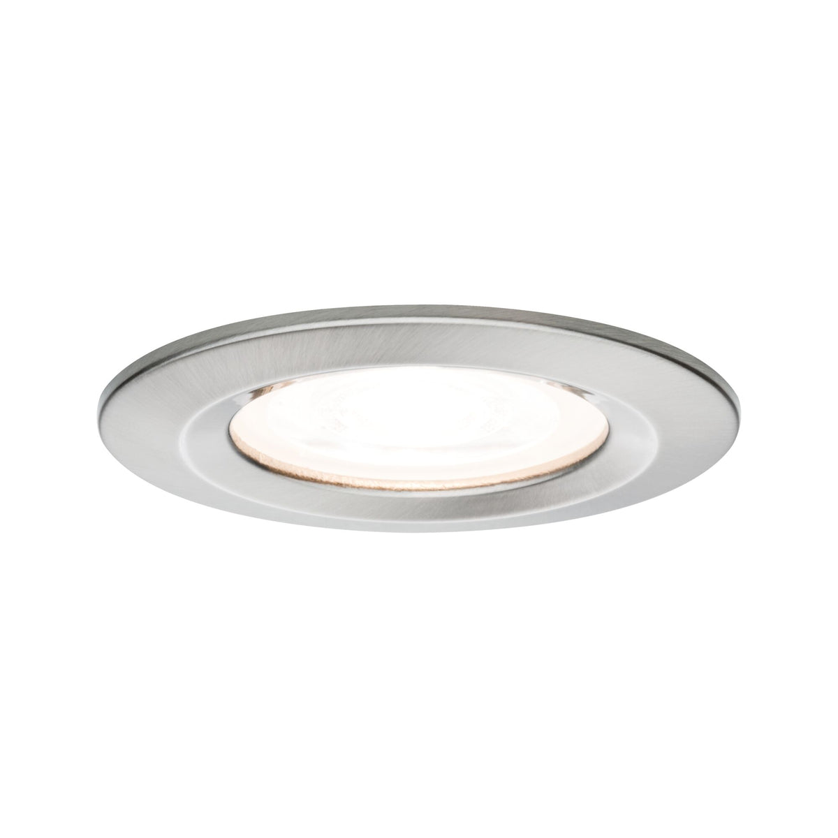 LED Einbauleuchte Nova starr IP44 rund 78mm GU10 6,5W 460lm 230V 2700K Eisen gebuerstet