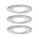 LED Einbauleuchte Nova Basisset starr IP44 rund 78mm GU10 3x6,5W 3x460lm 230V 2700K Eisen gebuerstet