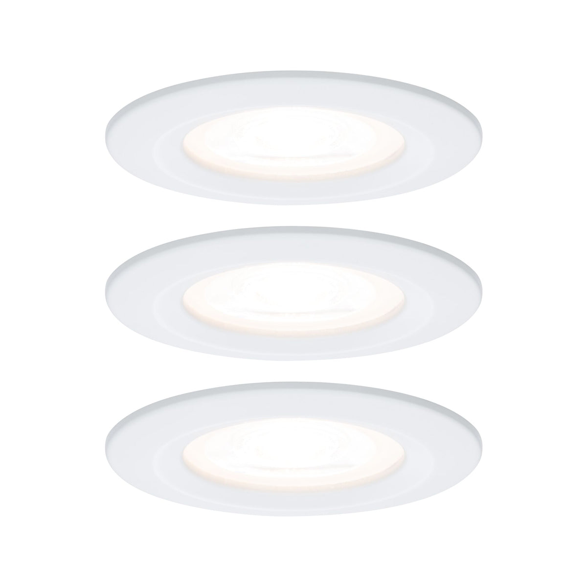 LED Einbauleuchte Nova Basisset starr IP44 rund 78mm GU10 3x6,5W 3x460lm 230V 2700K Weiss matt