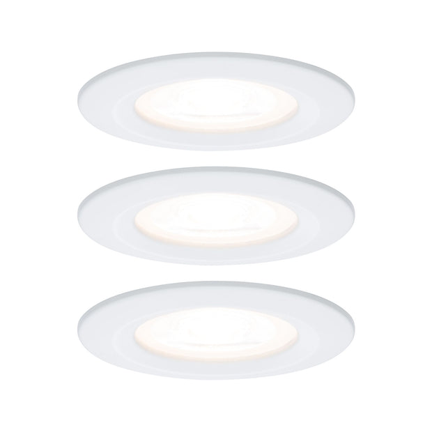 LED Einbauleuchte Nova Basisset starr IP44 rund 78mm GU10 3x6,5W 3x460lm 230V 2700K Weiss matt