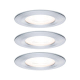LED Einbauleuchte Nova Basisset starr IP44 rund 78mm GU10 3x6,5W 3x460lm 230V 2700K Alu gedreht