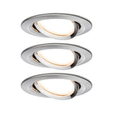 LED Einbauleuchte Nova Coin 3er-Set schwenkbar rund 84mm 50 Grad Coin 3x6W 3x470lm 230V 2700K Eisen gebuerstet