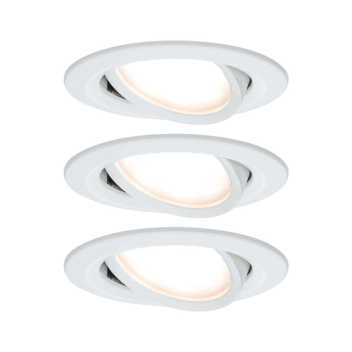 LED Einbauleuchte Nova Coin 3er-Set schwenkbar rund 84mm 50 Grad Coin 3x6W 3x470lm 230V 2700K Weiss matt