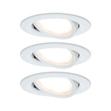 LED Einbauleuchte Nova Coin 3er-Set schwenkbar rund 84mm 50 Grad Coin 3x6W 3x470lm 230V 2700K Weiss matt