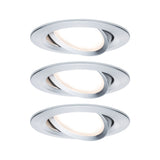 LED Einbauleuchte Nova Coin 3er-Set schwenkbar rund 84mm 50 Grad Coin 3x6W 3x470lm 230V 2700K Alu gedreht