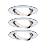 LED Einbauleuchte Nova Coin 3er-Set schwenkbar rund 84mm 50 Grad Coin 3x6W 3x470lm 230V 2700K Chrom