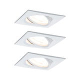 LED Einbauleuchte Nova Coin 3er-Set schwenkbar eckig 84x84mm 50 Grad Coin 3x6W 3x470lm 230V 2700K Weiss matt