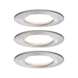 LED Einbauleuchte Nova Coin Basisset starr IP44 rund 78mm Coin 3x6W 3x470lm 230V 2700K Eisen gebuerstet