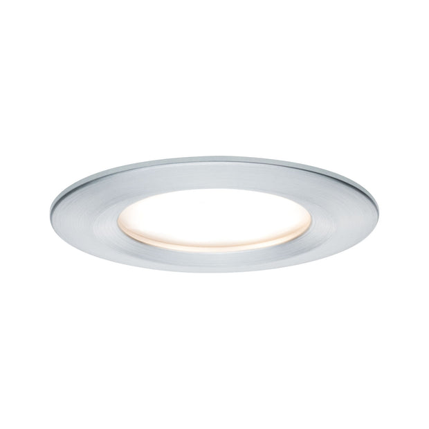 LED Einbauleuchte Nova Coin Einzelleuchte starr IP44 rund 78mm Coin 6W 470lm 230V 2700K Alu gedreht
