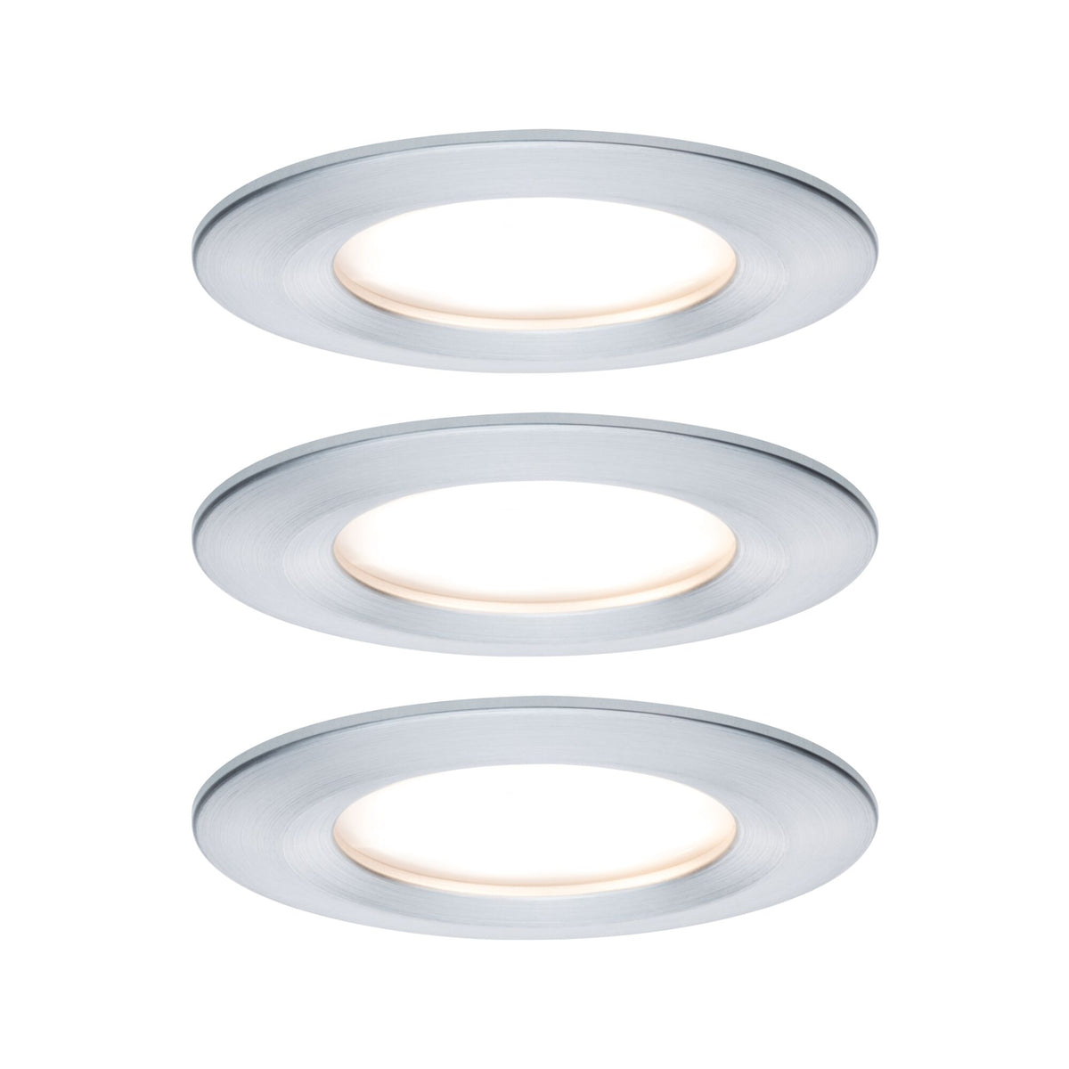 LED Einbauleuchte Nova Coin Basisset starr IP44 rund 78mm Coin 3x6W 3x470lm 230V 2700K Alu gedreht