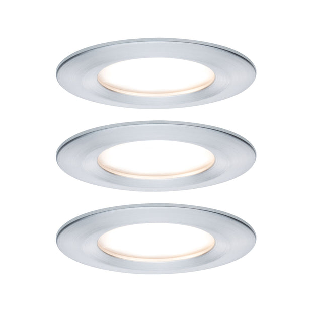 LED Einbauleuchte Nova Coin Basisset starr IP44 rund 78mm Coin 3x6W 3x470lm 230V 2700K Alu gedreht