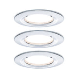 LED Einbauleuchte Nova Coin Basisset starr IP44 rund 78mm Coin 3x6W 3x470lm 230V 2700K Chrom
