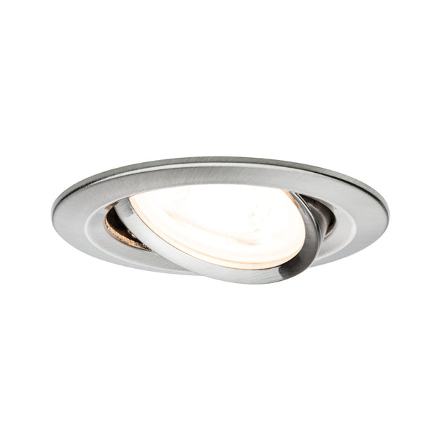 LED Einbauleuchte 3-Step-Dim Nova schwenkbar rund 84mm 50 Grad GU10 6,5W 460lm 230V dimmbar 2700K Eisen gebuerstet