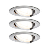 LED Einbauleuchte 3-Step-Dim Nova Basisset schwenkbar rund 84mm 50 Grad GU10 3x6,5W 3x460lm 230V dimmbar 2700K Eisen gebuerstet