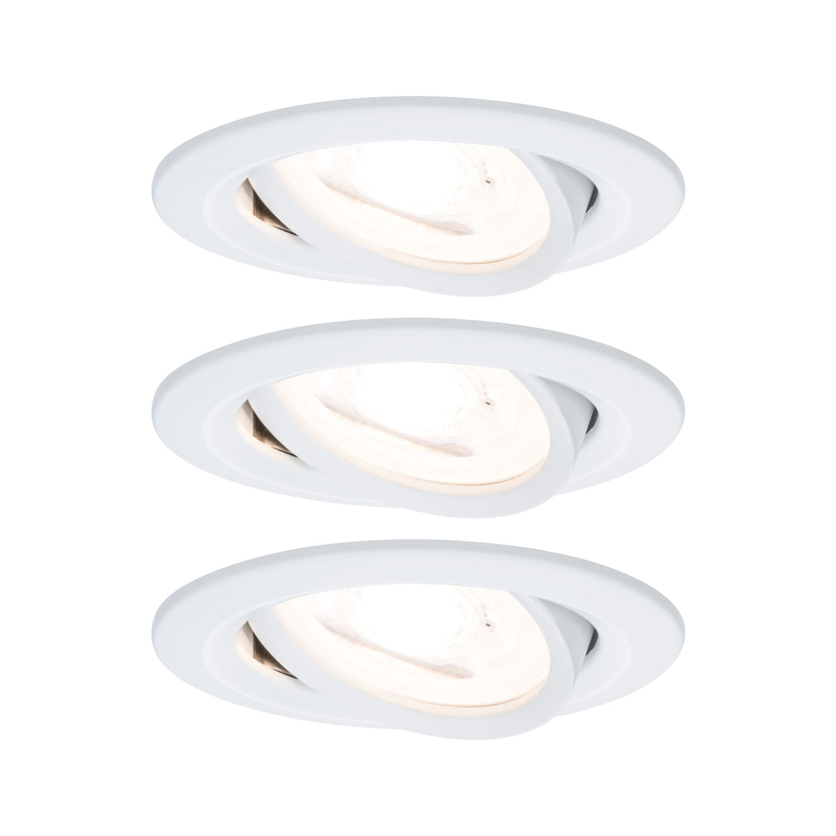 LED Einbauleuchte 3-Step-Dim Nova Basisset schwenkbar rund 84mm 50 Grad GU10 3x6,5W 3x460lm 230V dimmbar 2700K Weiss matt