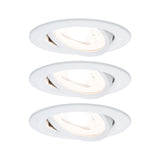 LED Einbauleuchte 3-Step-Dim Nova Basisset schwenkbar rund 84mm 50 Grad GU10 3x6,5W 3x460lm 230V dimmbar 2700K Weiss matt