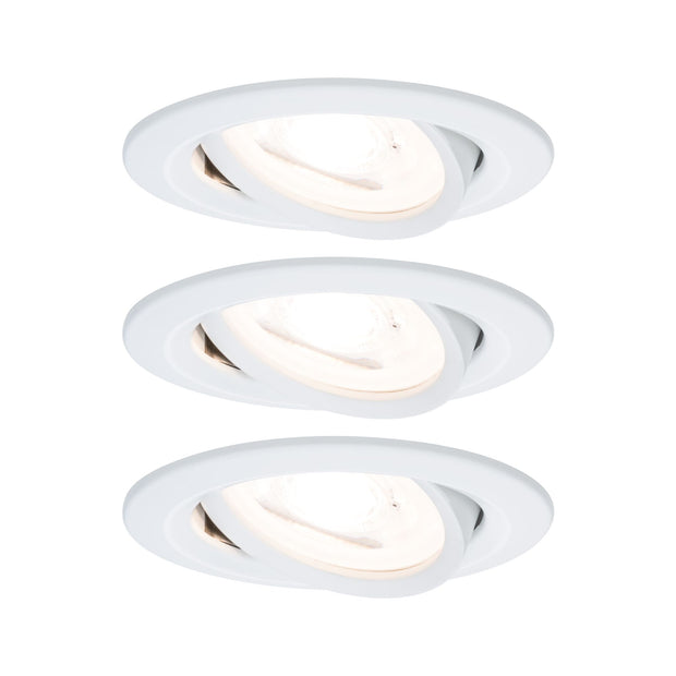 LED Einbauleuchte 3-Step-Dim Nova Basisset schwenkbar rund 84mm 50 Grad GU10 3x6,5W 3x460lm 230V dimmbar 2700K Weiss matt