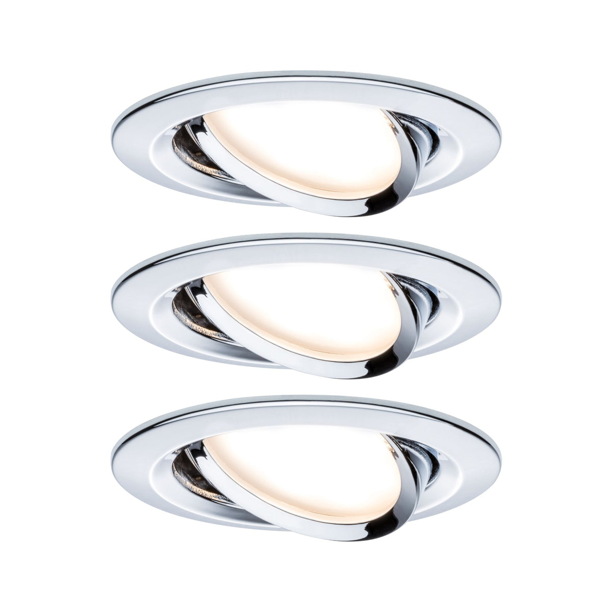LED Einbauleuchte 3-Step-Dim Nova Basisset schwenkbar rund 84mm 50 Grad GU10 3x6,5W 3x460lm 230V dimmbar 2700K Chrom