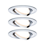 LED Einbauleuchte 3-Step-Dim Nova Basisset schwenkbar rund 84mm 50 Grad GU10 3x6,5W 3x460lm 230V dimmbar 2700K Chrom