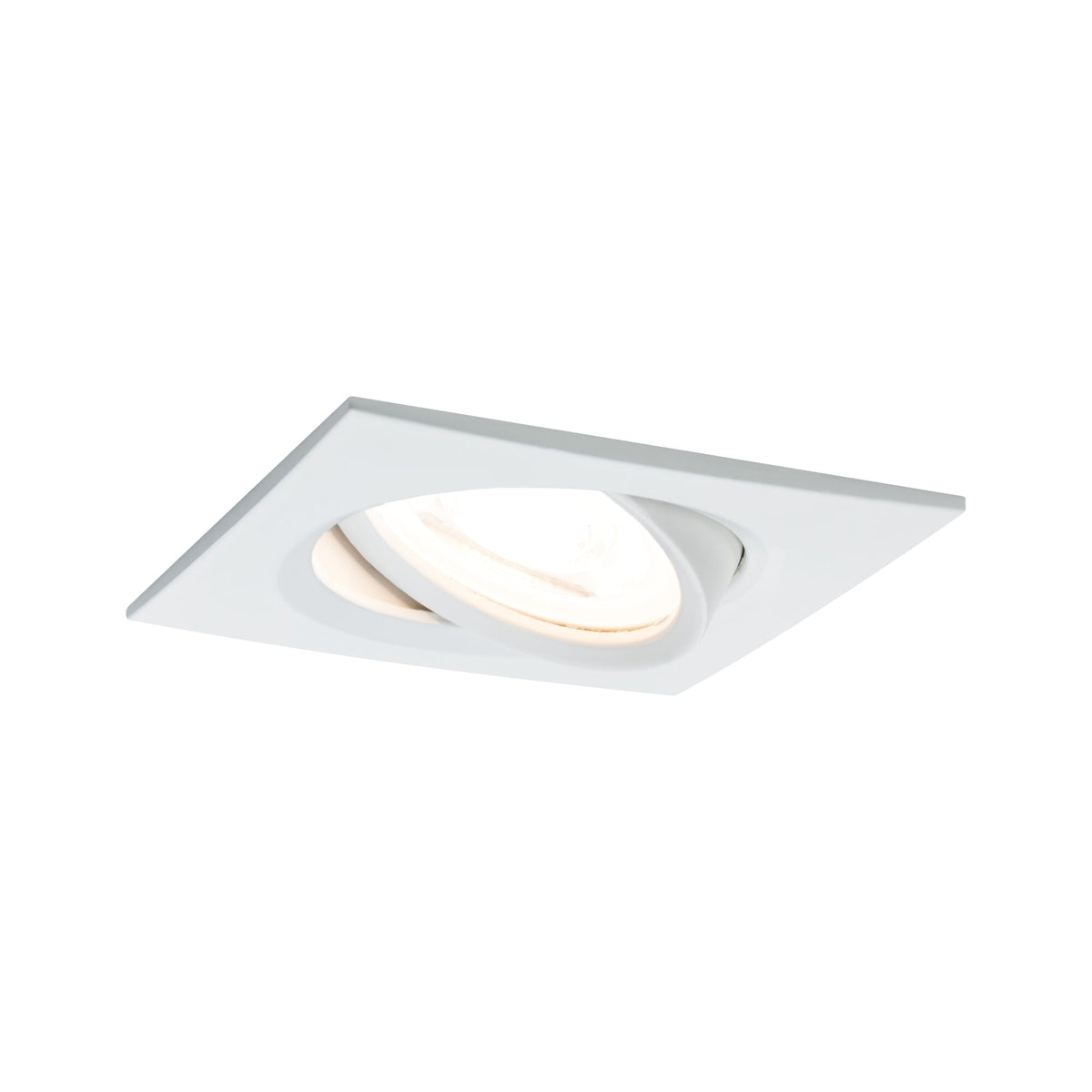 LED Einbauleuchte 3-Step-Dim Nova schwenkbar eckig 84x84mm 50 Grad GU10 6,5W 460lm 230V dimmbar 2700K Weiss matt