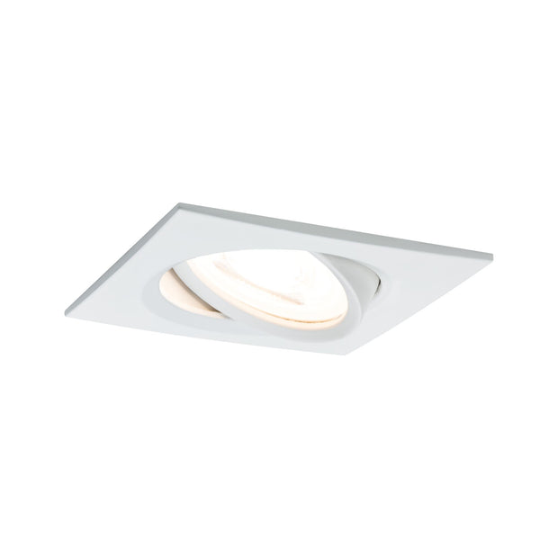 LED Einbauleuchte 3-Step-Dim Nova schwenkbar eckig 84x84mm 50 Grad GU10 6,5W 460lm 230V dimmbar 2700K Weiss matt