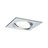 LED Einbauleuchte 3-Step-Dim Nova schwenkbar eckig 84x84mm 50 Grad GU10 6,5W 460lm 230V dimmbar 2700K Alu gedreht