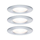 LED Einbauleuchte 3-Step-Dim Nova Basisset starr IP44 rund 78mm GU10 3x6,5W 3x460lm 230V dimmbar 2700K Alu gedreht