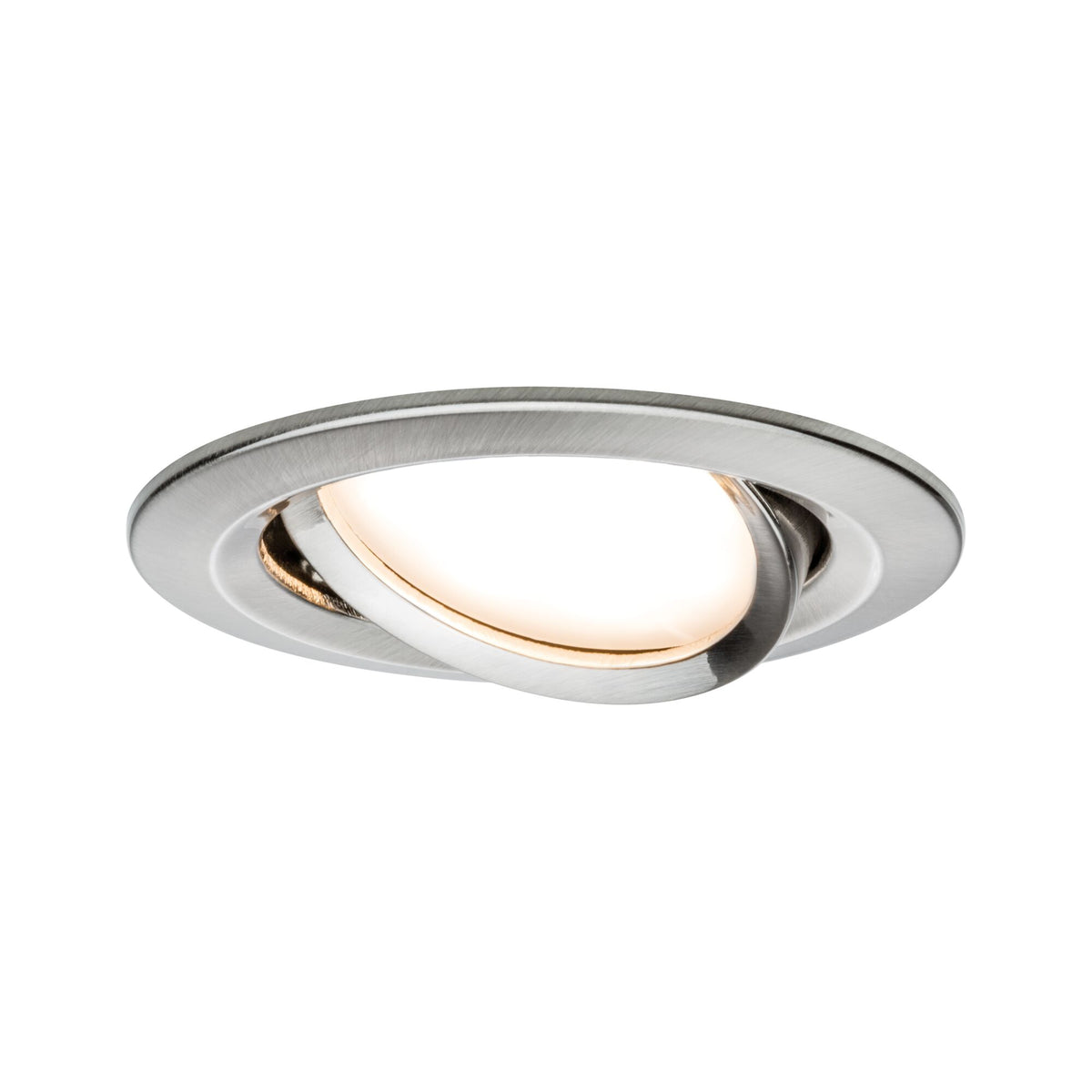 LED Einbauleuchte 3-Step-Dim Nova Coin 3-Step-Dim schwenkbar rund 84mm 50 Grad Coin 6W 470lm 230V dimmbar 2700K Eisen gebuerstet