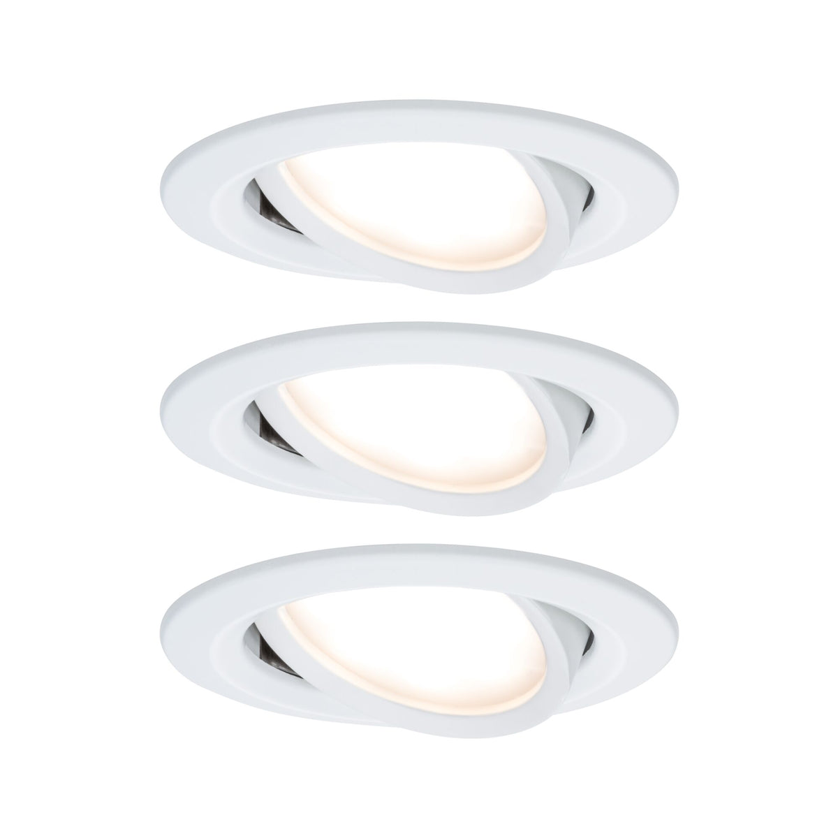 LED Einbauleuchte 3-Step-Dim Nova Coin 3-Step-Dim Basisset schwenkbar rund 84mm 50 Grad Coin 3x6W 3x470lm 230V dimmbar 2700K Weiss matt