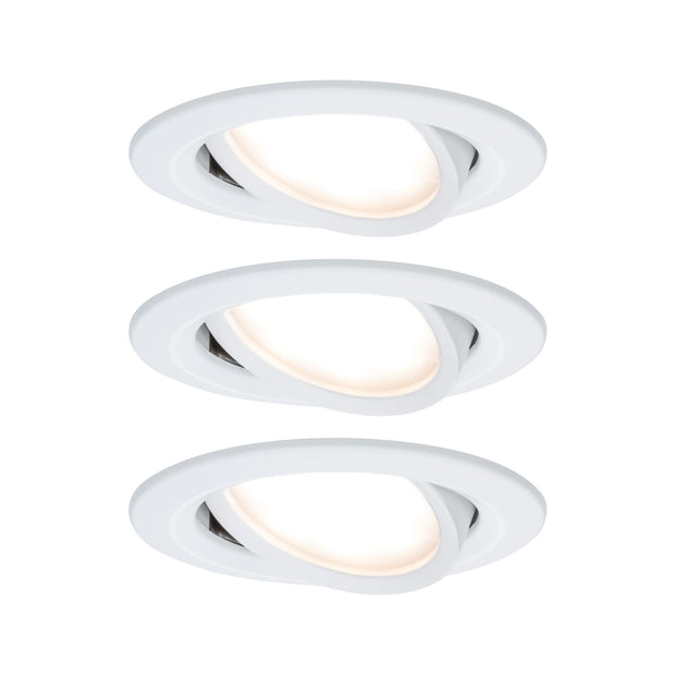 LED Einbauleuchte 3-Step-Dim Nova Coin 3-Step-Dim Basisset schwenkbar rund 84mm 50 Grad Coin 3x6W 3x470lm 230V dimmbar 2700K Weiss matt
