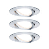 LED Einbauleuchte 3-Step-Dim Nova Coin 3-Step-Dim Basisset schwenkbar rund 84mm 50 Grad Coin 3x6W 3x470lm 230V dimmbar 2700K Alu gedreht
