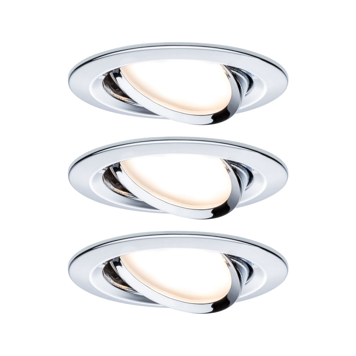 LED Einbauleuchte 3-Step-Dim Nova Coin 3-Step-Dim Basisset schwenkbar rund 84mm 50 Grad Coin 3x6W 3x470lm 230V dimmbar 2700K Chrom