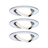 LED Einbauleuchte 3-Step-Dim Nova Coin 3-Step-Dim Basisset schwenkbar rund 84mm 50 Grad Coin 3x6W 3x470lm 230V dimmbar 2700K Chrom
