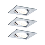 LED Einbauleuchte 3-Step-Dim Nova Coin 3-Step-Dim Basisset schwenkbar eckig 84x84mm 50 Grad Coin 3x6W 3x470lm 230V dimmbar 2700K Alu gedreht